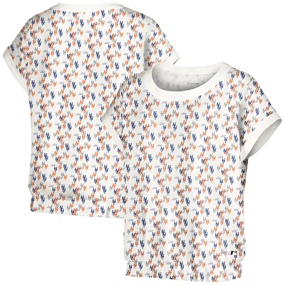 T-shirt Madge Dolman tri-mélange des Mets de New York Lusso White pour femme
