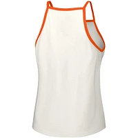 Women's Lusso  White New York Mets Nadine Halter Tank Top