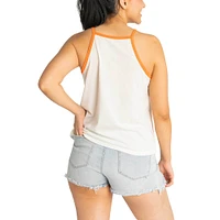 Women's Lusso  White New York Mets Nadine Halter Tank Top