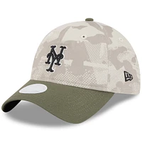 Women's New Era Light Beige/Olive New York Mets 2025 Armed Forces Day 9TWENTY Adjustable Hat