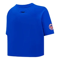Women's Pro Standard Royal New York Mets Painted Sky Boxy Cropped T-Shirt