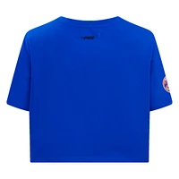 Women's Pro Standard Royal New York Mets Painted Sky Boxy Cropped T-Shirt