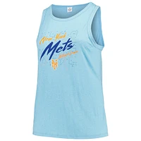 Women's Soft as a Grape Light Blue New York Mets Plus Curvy High Neck Tri-Blend Tank Top