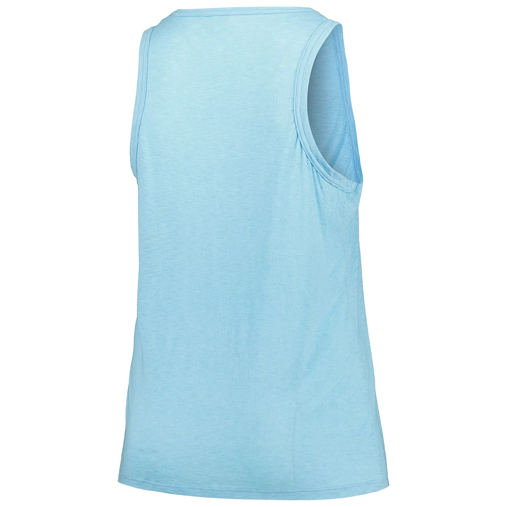 Women's Soft as a Grape Light Blue New York Mets Plus Curvy High Neck Tri-Blend Tank Top
