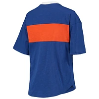 Women's Touch Royal/Orange New York Mets Lead Off Notch Neck T-Shirt