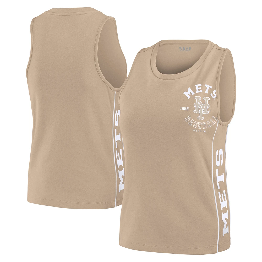 Débardeur ton sur WEAR by Erin Andrews pour femmes, beige, New York Mets