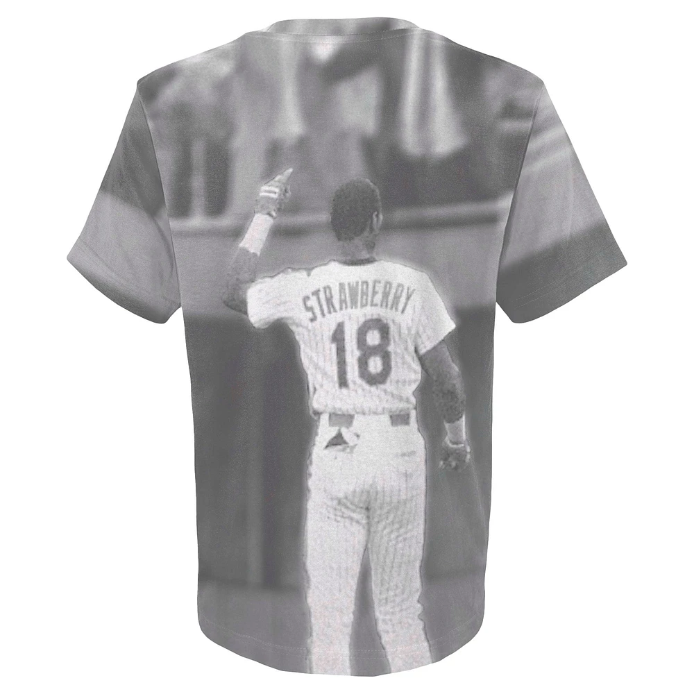 Youth Mitchell & Ness Darryl Strawberry White New York Mets Sublimated Player T-Shirt