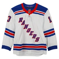 Alexis Lafreniere New York Rangers Game-Used #13 White Set 2 Jersey from the 2024-25 NHL Season