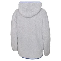 Girls Youth Heather Gray New York Rangers Ultimate Teddy Fleece Pullover Hoodie