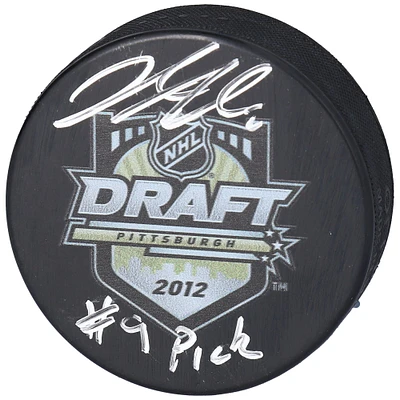 Jacob Trouba New York Rangers Autographed 2012 NHL Draft Logo Hockey Puck with "#9 Pick" Inscription