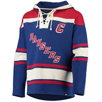 Men's '47 Mark Messier Blue New York Rangers Retired Player Name & Number Lacer Pullover Hoodie