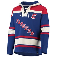 Men's '47 Wayne Gretzky Blue New York Rangers Retired Player Name & Number Lacer Pullover Hoodie