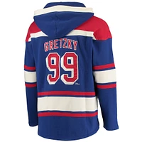 Men's '47 Wayne Gretzky Blue New York Rangers Retired Player Name & Number Lacer Pullover Hoodie