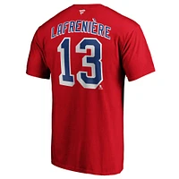 T-shirt rouge avec nom et numéro Fanatics Alexis Lafrenière des Rangers de New York pour hommes