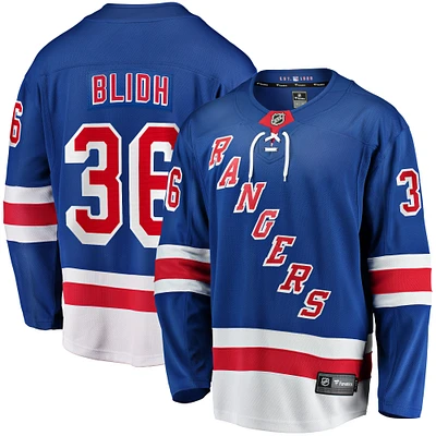 Maillot Breakaway à domicile des Fanatics Anton Blidh New York Rangers bleu pour hommes