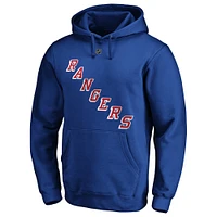 Men's Fanatics Artemi Panarin Blue New York Rangers Authentic Stack Player Name & Number Fitted Pullover Hoodie