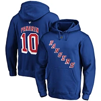 Men's Fanatics Artemi Panarin Blue New York Rangers Authentic Stack Player Name & Number Fitted Pullover Hoodie