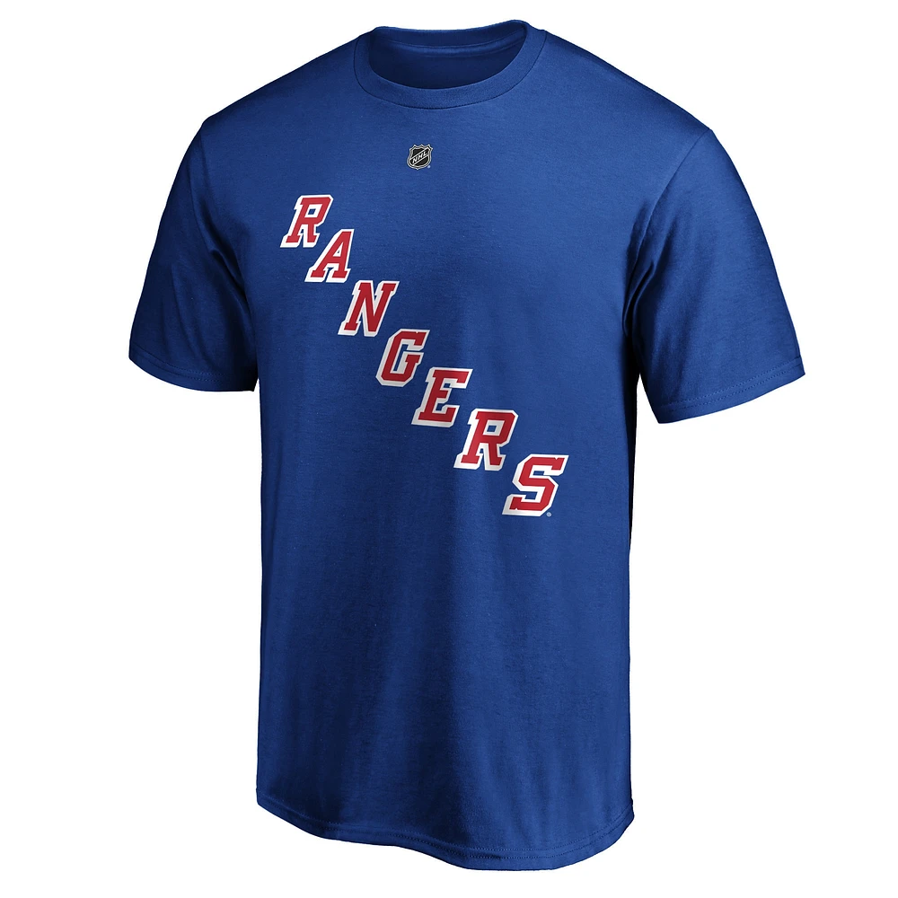 Men's Fanatics Artemi Panarin Blue New York Rangers Player Authentic Stack Name & Number T-Shirt