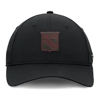 Men's Fanatics Black New York Rangers Authentic Pro Road Logo Adjustable Hat