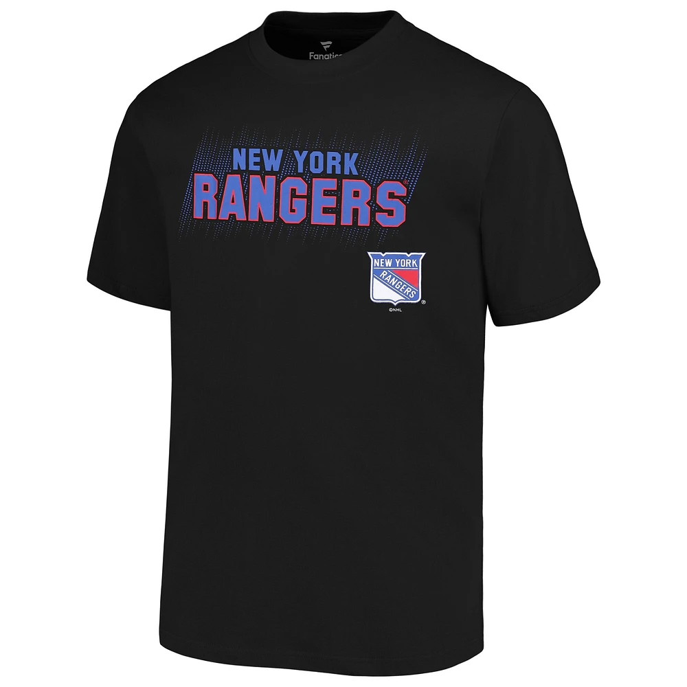 Men's Fanatics Black New York Rangers Big & Tall Wordmark T-Shirt