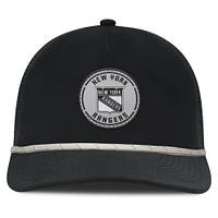 Men's Fanatics Black New York Rangers Front Office Performance A-Frame Adjustable Hat