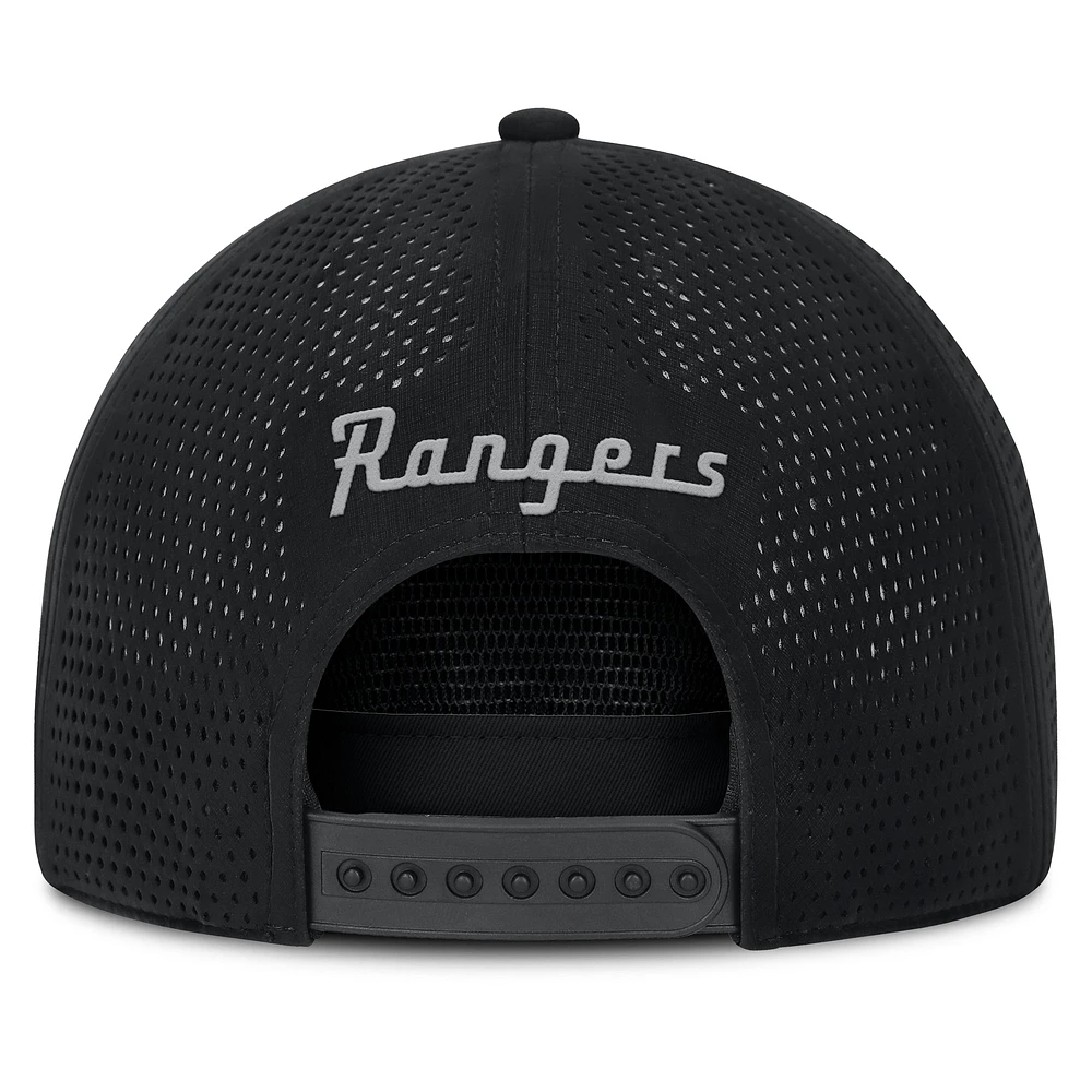 Men's Fanatics Black New York Rangers Front Office Performance A-Frame Adjustable Hat