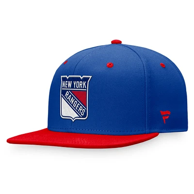 Casquette ajustée rétro vintage bleu New York Rangers Heritage Fanatics pour hommes