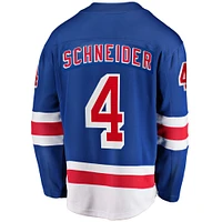 Men's Fanatics Braden Schneider Blue New York Rangers Home Premier Breakaway Player Jersey