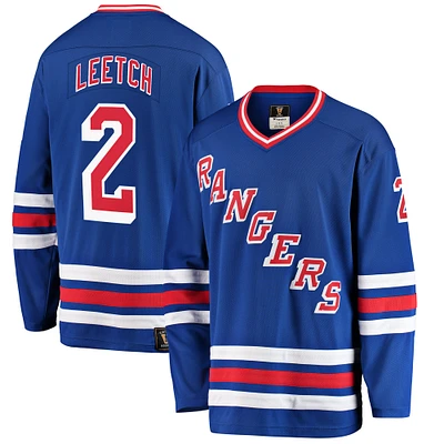 Maillot de joueur retraité Fanatics Brian Leetch des New York Rangers Premier Breakaway bleu pour hommes