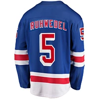 Men's Fanatics Chad Ruhwedel Blue New York Rangers Home Premier Breakaway Player Jersey