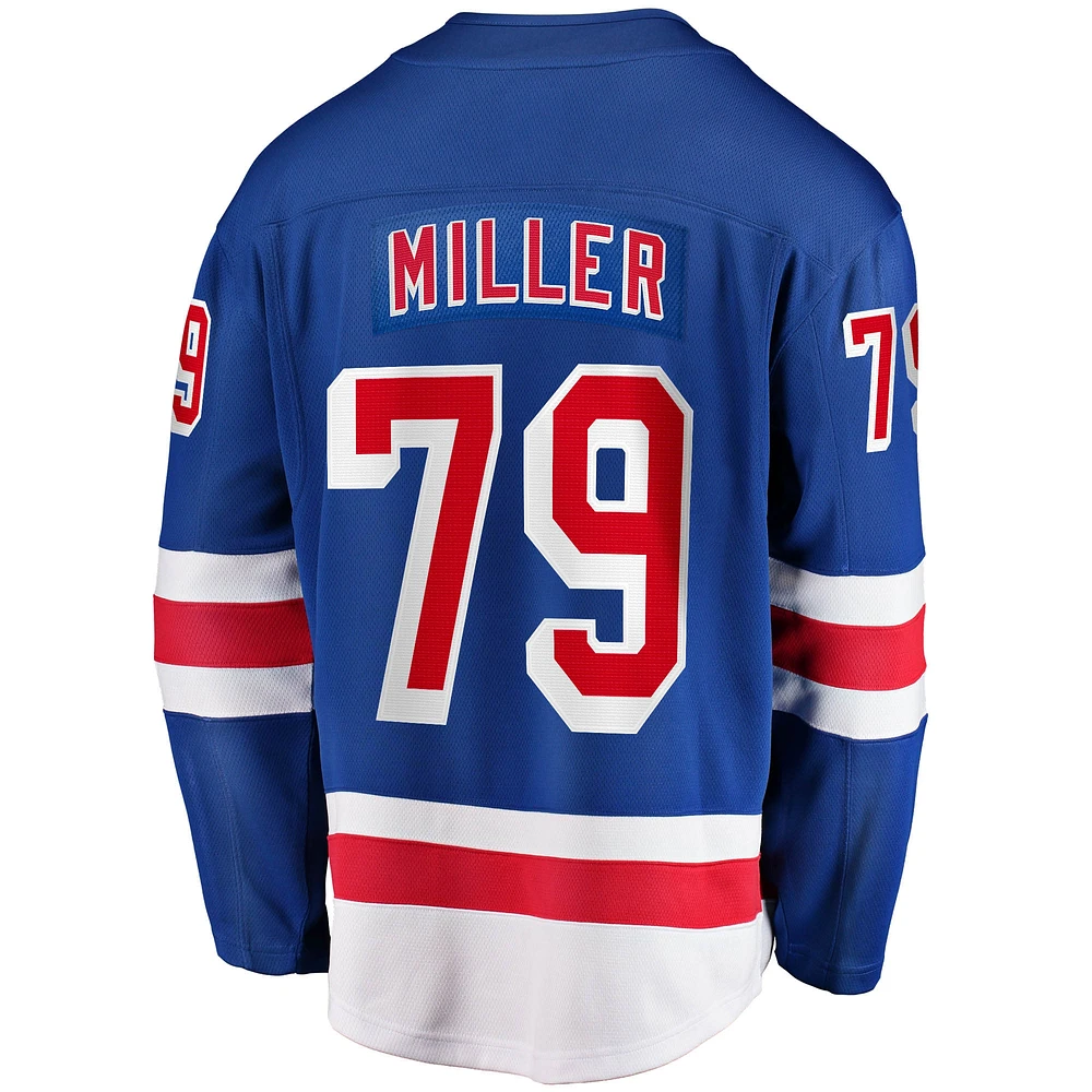 Men's Fanatics K'Andre Miller Blue New York Rangers Home Breakaway Replica Jersey
