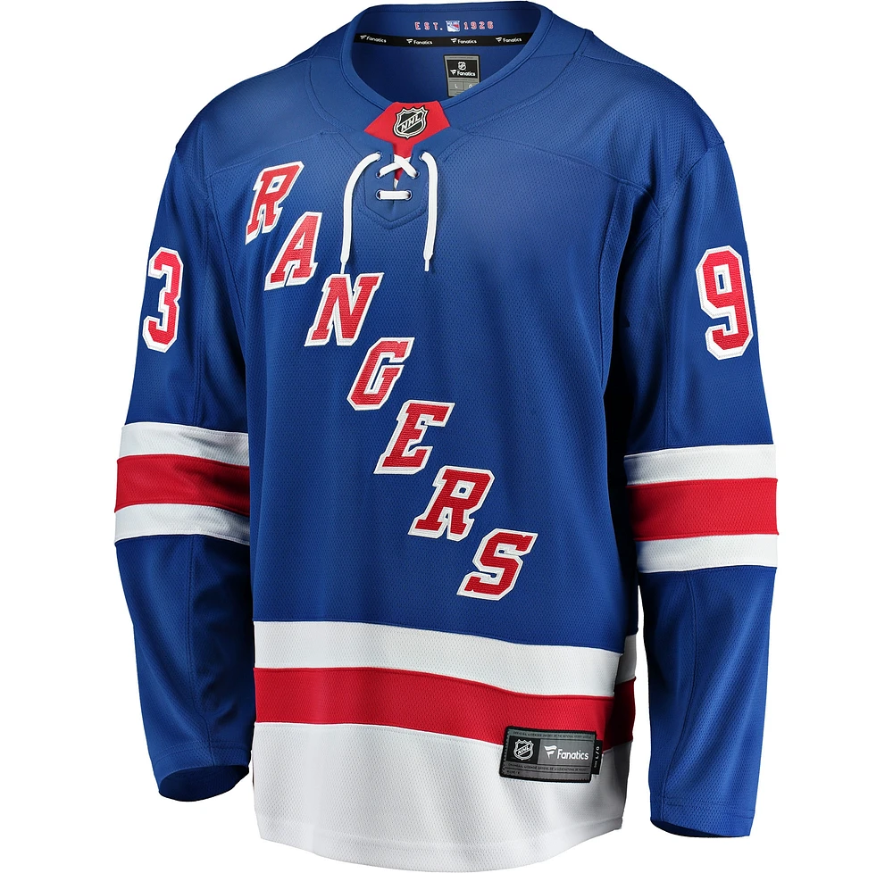 Men's Fanatics Mika Zibanejad Blue New York Rangers Home Breakaway Player Jersey