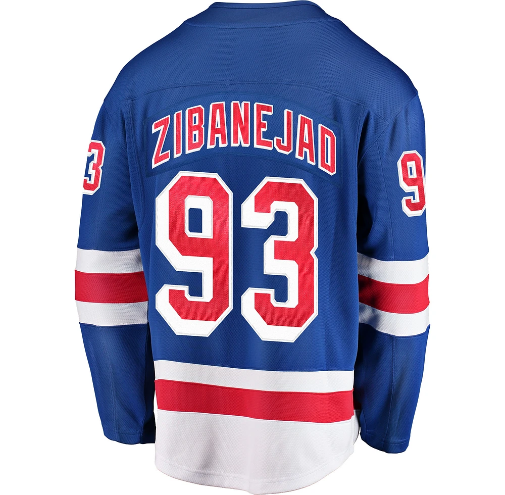 Men's Fanatics Mika Zibanejad Blue New York Rangers Home Breakaway Player Jersey