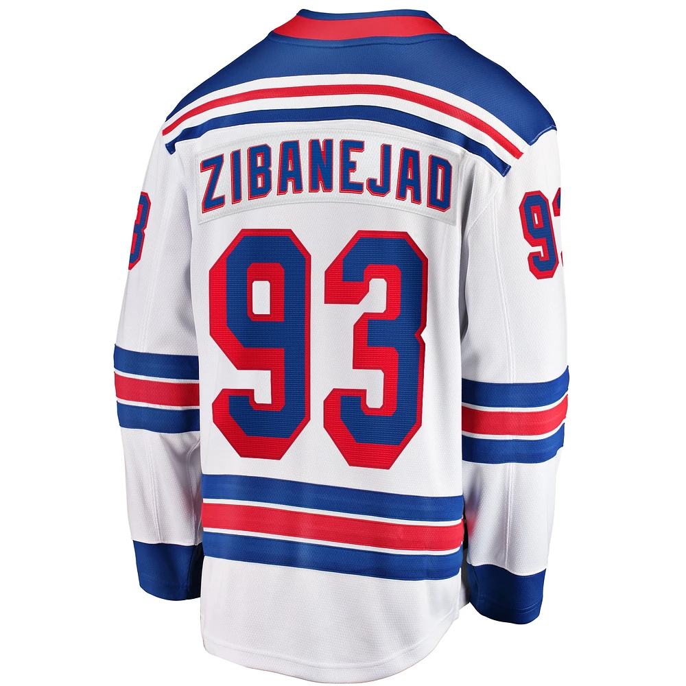 Men's Fanatics Mika Zibanejad White New York Rangers Away Premier Breakaway Player Jersey