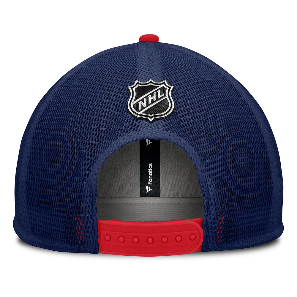 Men's Fanatics Navy/Red New York Rangers Authentic Pro Hometown Rink Foam Trucker Snapback Hat