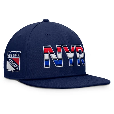 Casquette Snapback authentique Pro Alternate Jersey des Rangers de New York pour hommes Fanatics bleu marine