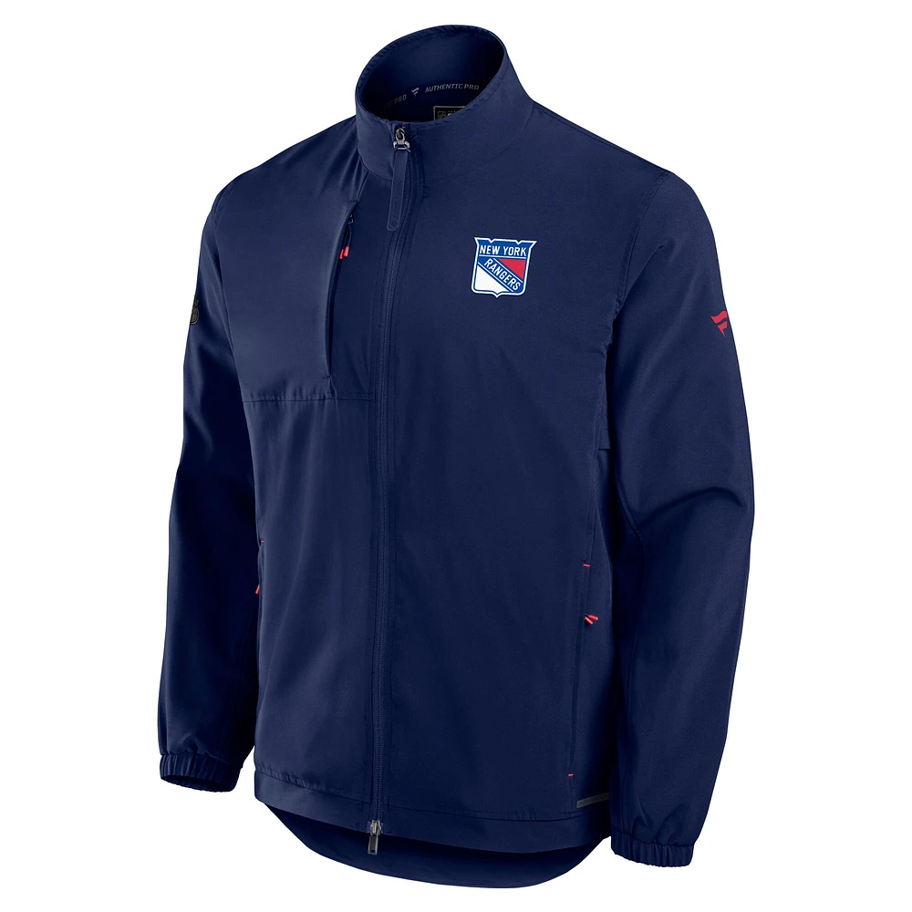 Men's Fanatics  Navy New York Rangers Authentic Pro Rink Coaches Full-Zip Jacket