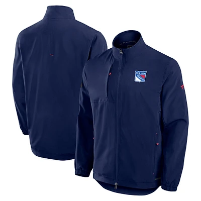 Men's Fanatics  Navy New York Rangers Authentic Pro Rink Coaches Full-Zip Jacket
