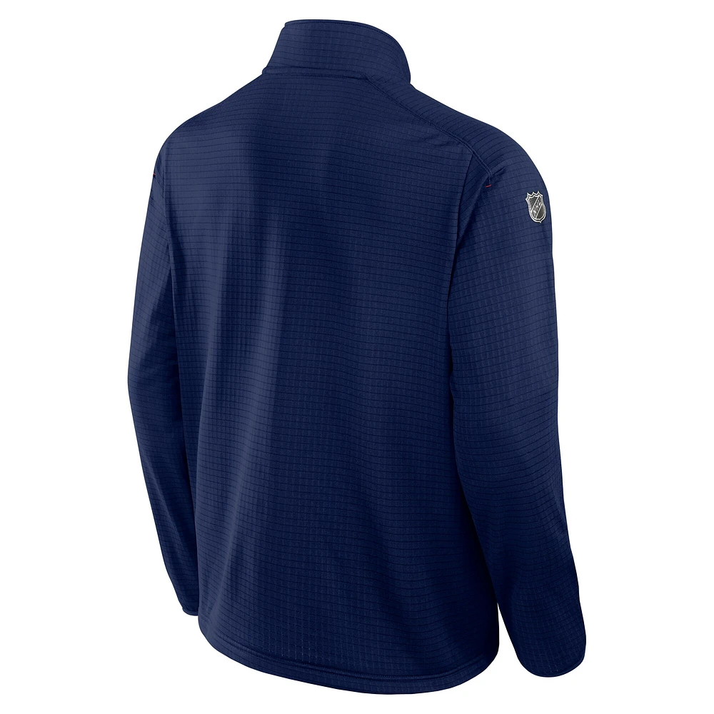 Men's Fanatics  Navy New York Rangers Big & Tall Authentic Pro Quarter-Zip Top