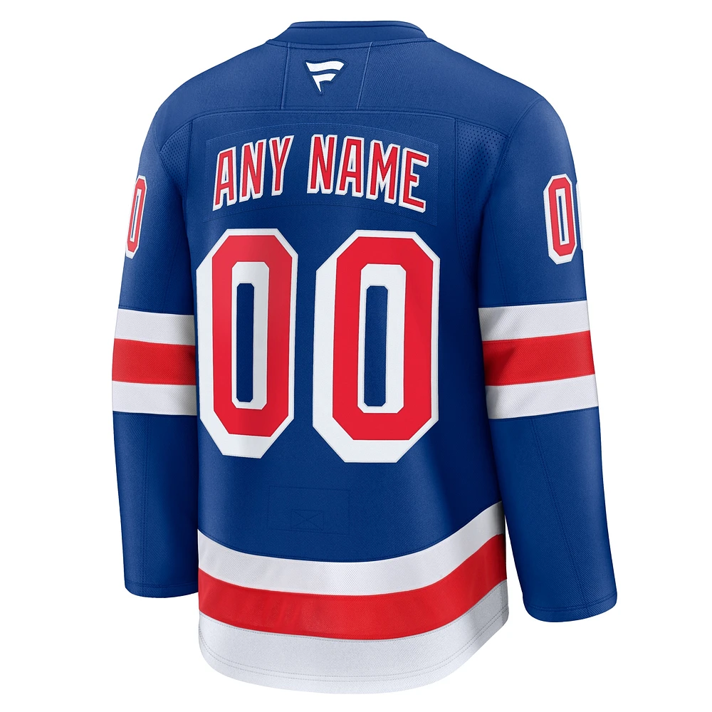 Men's Fanatics Royal New York Rangers Home Premium Custom Jersey