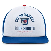 Men's Fanatics White/Royal New York Rangers Decades Collection Foam Front Snapback Hat