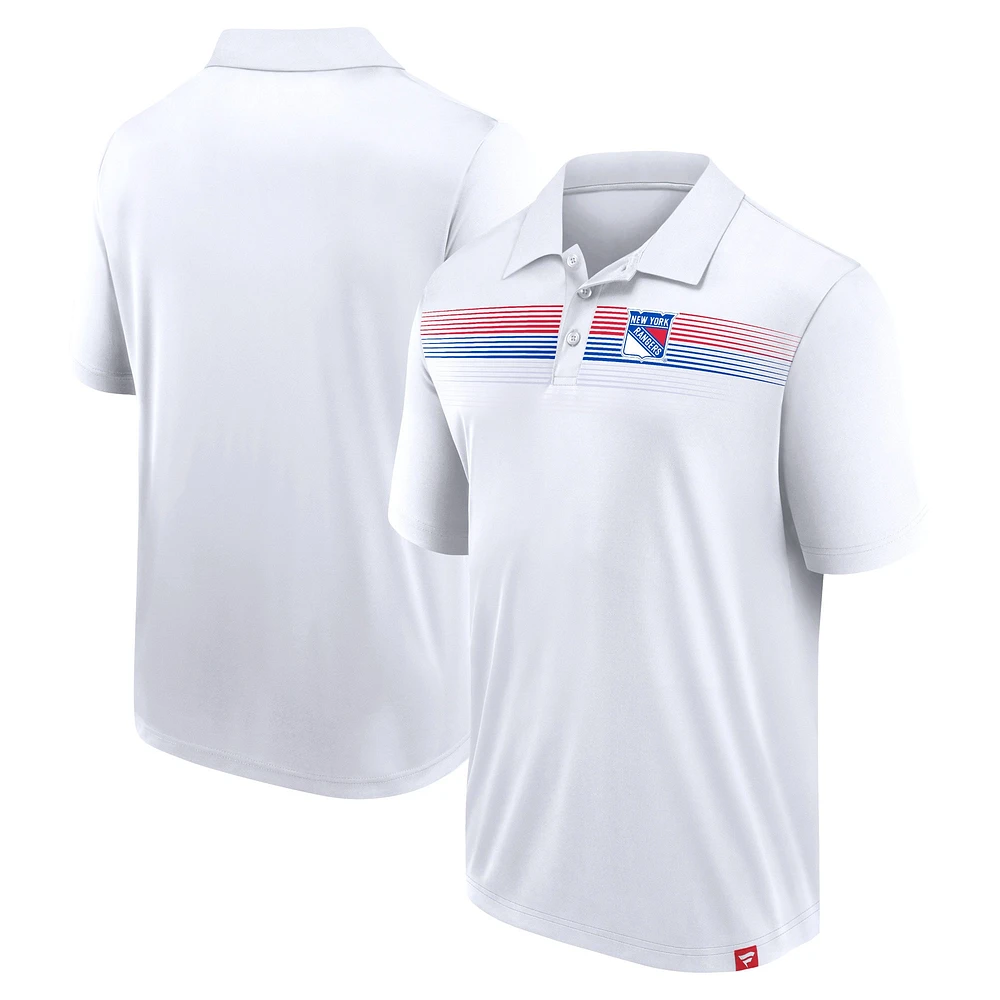 Men's Fanatics White New York Rangers Victory For Us Interlock Polo