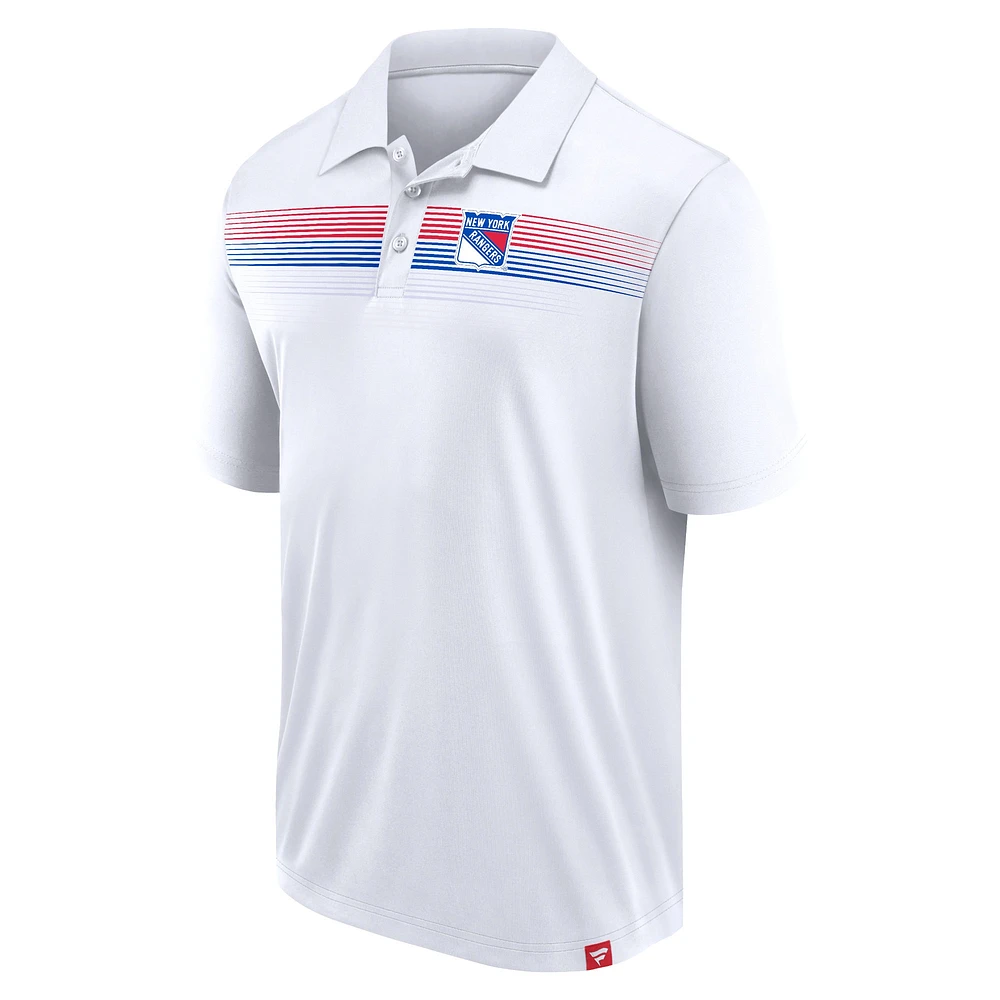Men's Fanatics White New York Rangers Victory For Us Interlock Polo