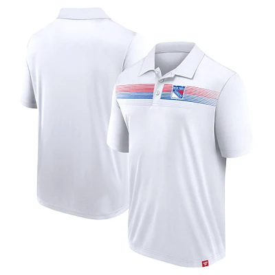 Men's Fanatics White New York Rangers Victory For Us Interlock Polo