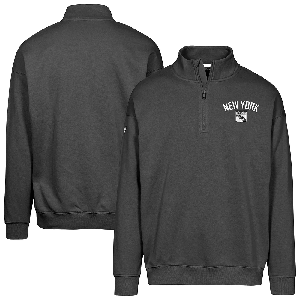 Men's Levelwear Black New York Rangers Murray City Capsule Quarter-Zip Sweatshirt