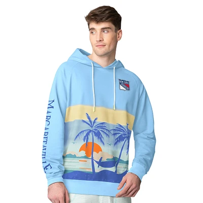 Sweat à capuche bleu marine pour homme Margaritaville New York Rangers Island Dream Peached