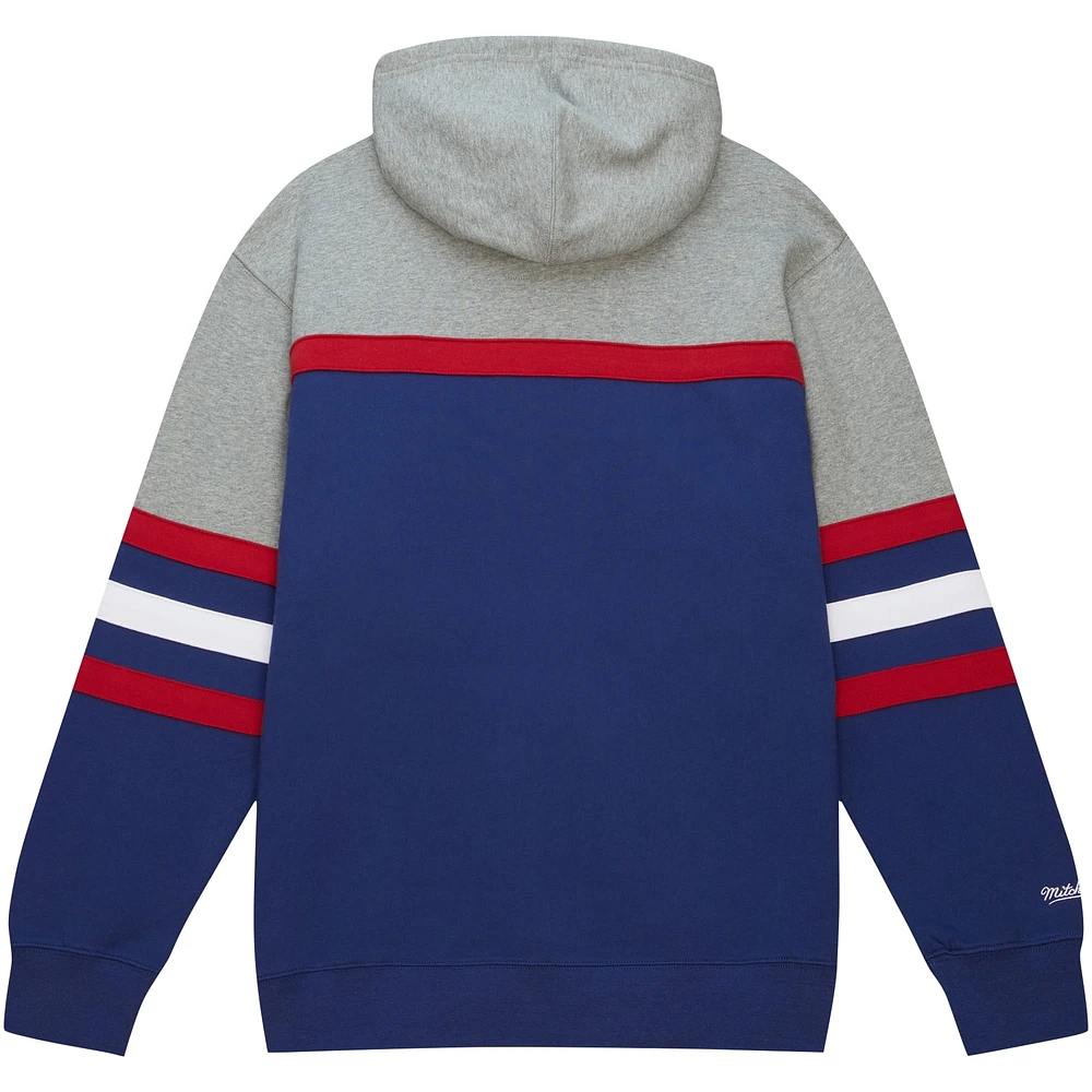 Sweat à capuche bleu/gris Mitchell & Ness pour hommes des Rangers de New York Head Coach