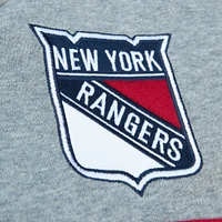 Sweat à capuche bleu/gris Mitchell & Ness pour hommes des Rangers de New York Head Coach