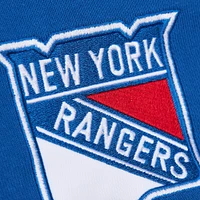 Sweat à capuche bleu Mitchell & Ness avec slogan de l'entraîneur-chef des Rangers New York pour homme