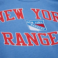 Men's Mitchell & Ness Blue New York Rangers Playoff Win Fleece Pullover Sweatshirt